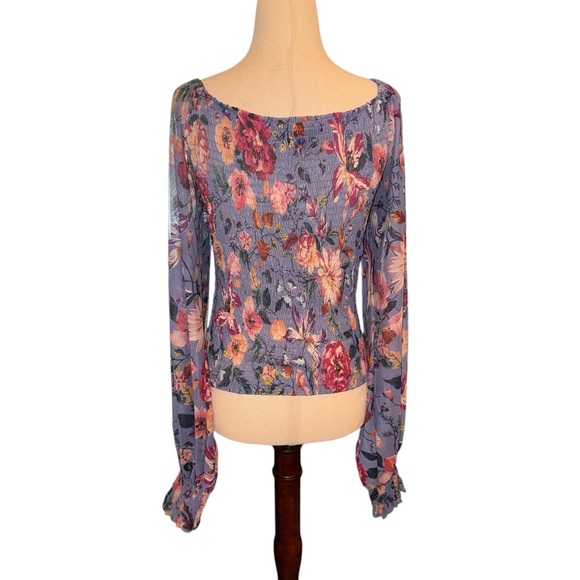 Anthropologie Ruched Bodice Floral Top - Picture 2 of 5